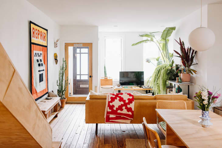 This Renter-Friendly DIY Transforms Any Opening Without a Door ... - Renovating A Small Apartment With Textured Walls And Keyless Entry